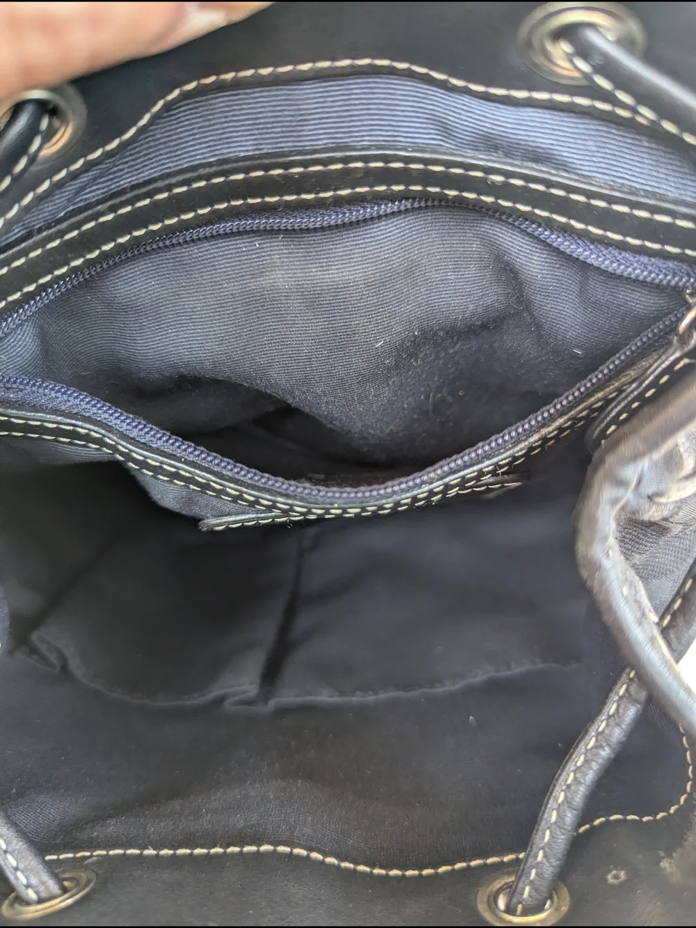 Coach Black Signature Canvas Mini Backpack with Leather Trim